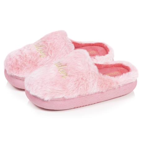 Chaussons mules imitation fourrure semelle bloup extra confort Rose 1 - vertbaudet enfant 