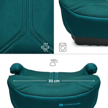 Réhausseur Auto Kinderkraft I-BOOST 2 PRO I-SIZE avec ISOFIX, AIR FLOW, Accoudoirs Ergonomiques et Assise Large Gris+Noir+Rose+Vert 22 - vertbaudet enfant 