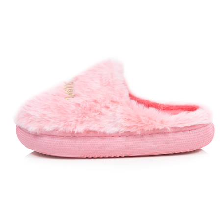 Chaussons mules imitation fourrure semelle bloup extra confort Rose 3 - vertbaudet enfant 