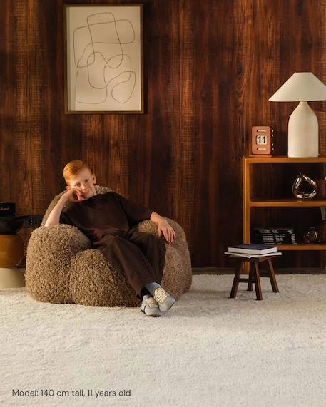 Fauteuil Momo pouf ado en yeti Cream+Truffle 11 - vertbaudet enfant 