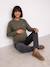 Sweat grossesse et allaitement kaki 2 - vertbaudet enfant 