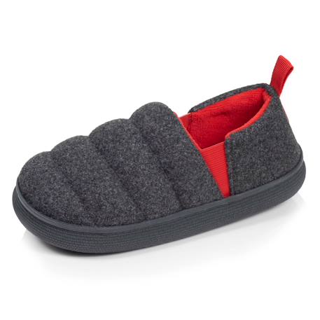 Chaussons mocassins polaire chinée semelle bloup extra confort Gris chiné 1 - vertbaudet enfant 