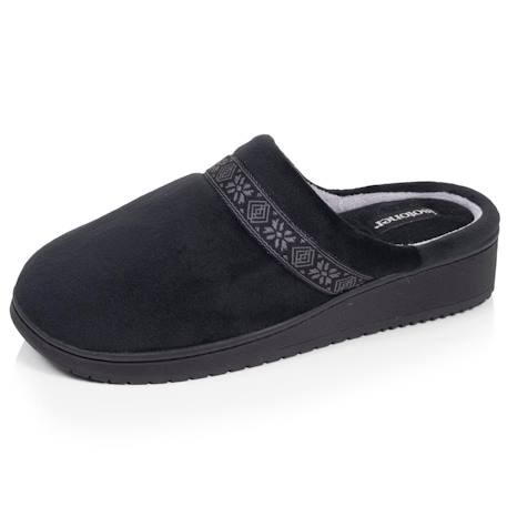 Chaussons mules microvelours mousse à mémoire forme talon 3,7 cm Noir+Rouge 1 - vertbaudet enfant 