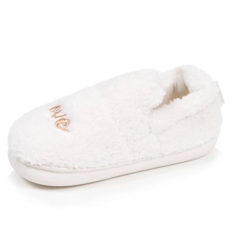 Chaussons mocassins maille bouclette semelle bloup extra confort Ivoire 1 - vertbaudet enfant 
