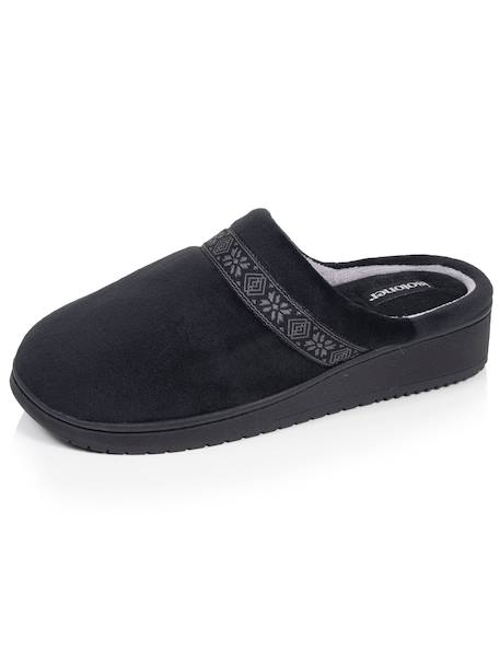 Chaussons mules microvelours mousse à mémoire forme talon 3,7 cm Noir+Rouge 6 - vertbaudet enfant 