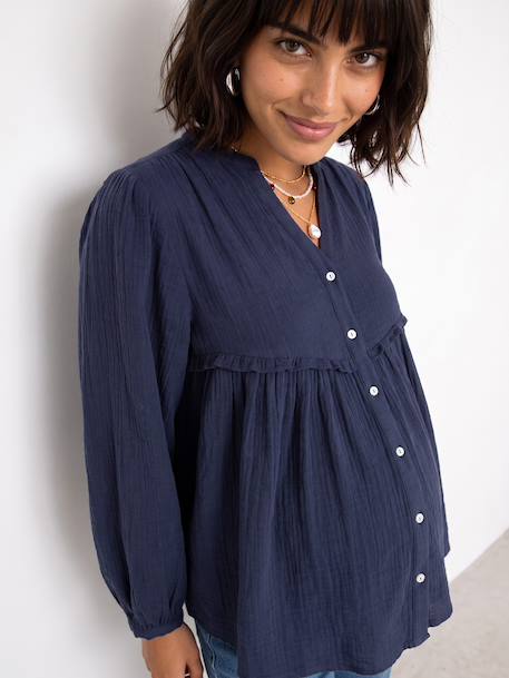 Chemise grossesse et allaitement bleu ardoise 10 - vertbaudet enfant 