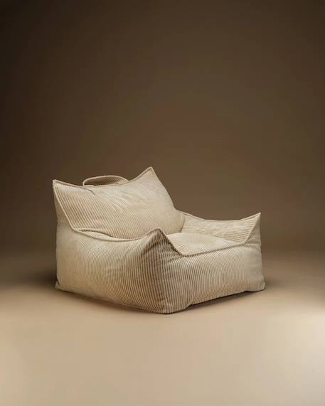 Fauteuil club pouf ado en velours côtelé Brown sugar+Toffee 1 - vertbaudet enfant 