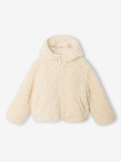 -Veste fille à capuche sherpa imprimée léopard