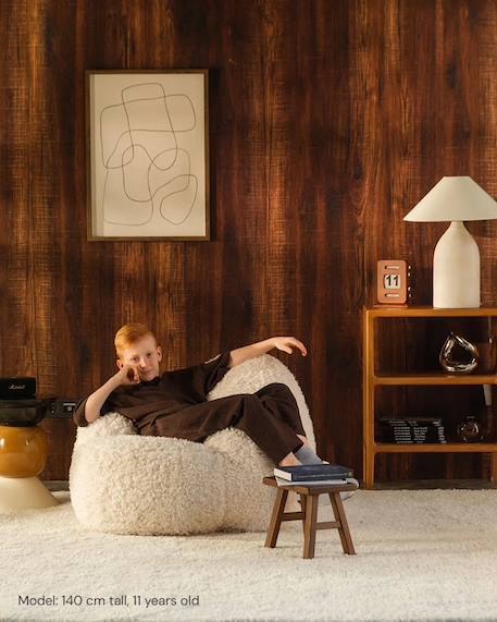 Fauteuil Momo pouf ado en yeti Cream+Truffle 5 - vertbaudet enfant 