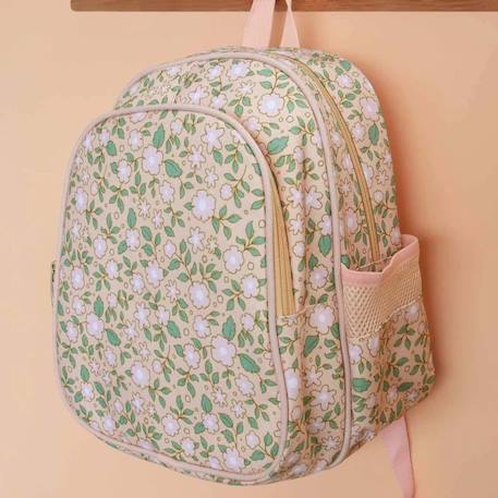 Sac à dos isotherme fleurs du jardin Bleu menthol+Kaki+Rose+Saumon+Vert 20 - vertbaudet enfant 