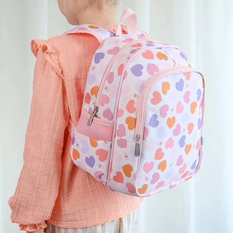 Sac à dos isotherme fleurs du jardin Bleu menthol+Kaki+Rose+Saumon+Vert 14 - vertbaudet enfant 