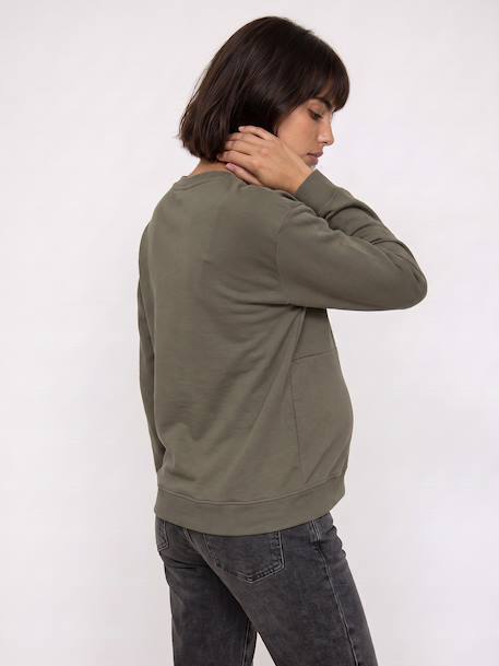 Sweat grossesse et allaitement kaki 4 - vertbaudet enfant 