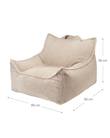 Fauteuil club pouf ado en teddy Biscuit+Warm hazel 5 - vertbaudet enfant 