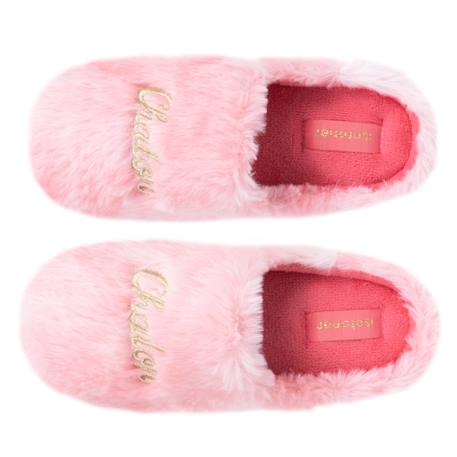 Chaussons mules imitation fourrure semelle bloup extra confort Rose 2 - vertbaudet enfant 