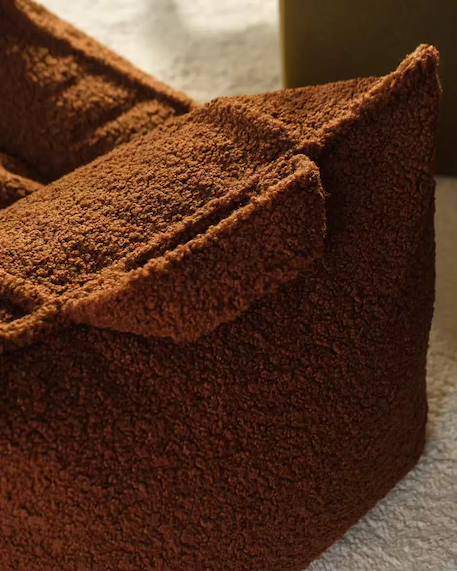 Fauteuil club pouf ado en teddy Biscuit+Warm hazel 10 - vertbaudet enfant 