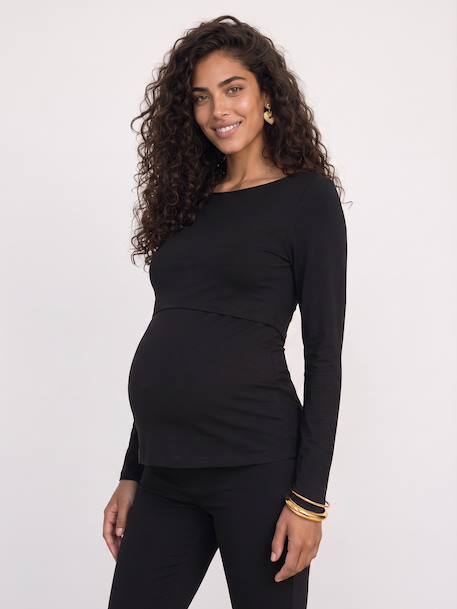 T-shirt grossesse et allaitement noir 10 - vertbaudet enfant 