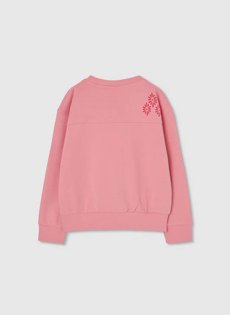 Sweat-shirt fille en coton Orange 4 - vertbaudet enfant 