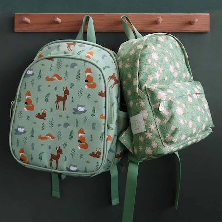 Sac à dos isotherme fleurs du jardin Kaki+Vert+Violet, blanc, jaune 9 - vertbaudet enfant 