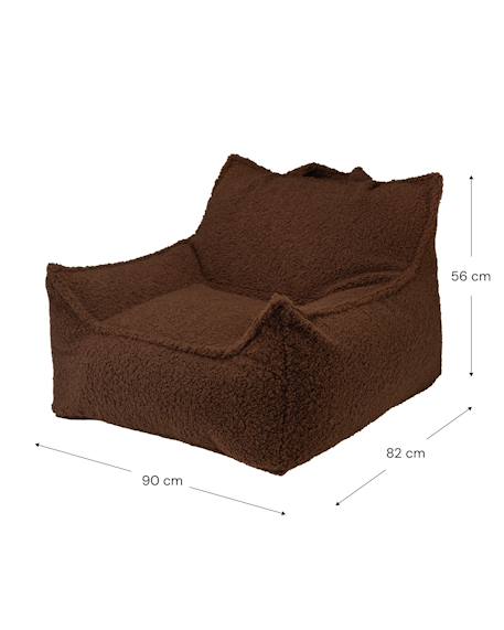 Fauteuil club pouf ado en teddy Biscuit+Warm hazel 11 - vertbaudet enfant 