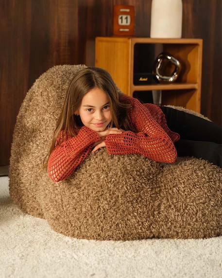 Fauteuil Momo pouf ado en yeti Cream+Truffle 10 - vertbaudet enfant 