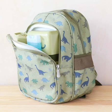 Sac à dos isotherme fleurs du jardin Kaki+Vert+Violet, blanc, jaune 2 - vertbaudet enfant 