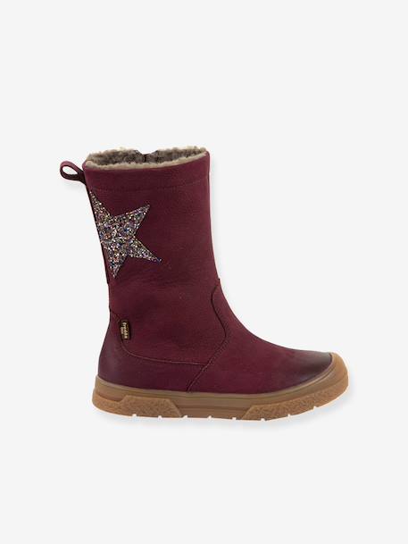 Filles Bottes PULSE TEX STAR BOOTS WOOL Froddo bordeaux+noir 2 - vertbaudet enfant 