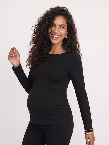 T-shirt grossesse et allaitement noir 11 - vertbaudet enfant 