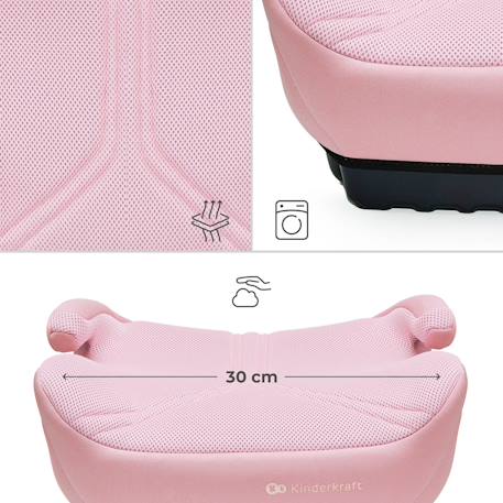 Réhausseur Auto Kinderkraft I-BOOST 2 PRO I-SIZE avec ISOFIX, AIR FLOW, Accoudoirs Ergonomiques et Assise Large Gris+Noir+Rose+Vert 16 - vertbaudet enfant 