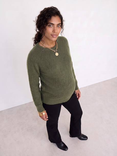 Pull grossesse et allaitement bordeaux+kaki 10 - vertbaudet enfant 
