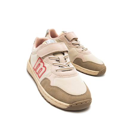 Sneakers filles synthétique lacets- fermeture adhésive barefoot Pink+White 6 - vertbaudet enfant 