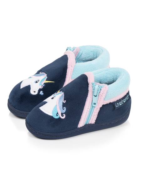 Chaussons bottillons à zip, faciles à enfiler, bon maintien du pied, semelle antidérapante Marine 6 - vertbaudet enfant 