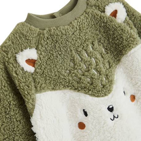 Sweat-shirt bébé en sherpa ginkgo Vert 4 - vertbaudet enfant 