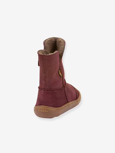 Bottes pieds nus enfants BAREFOOT TEX SUEDE Froddo bordeaux+gris+noir+or 3 - vertbaudet enfant 