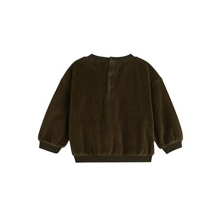 Sweat-shirt bébé en velours ginkgo Vert 3 - vertbaudet enfant 