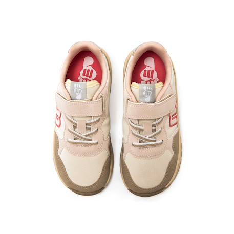 Sneakers filles synthétique lacets- fermeture adhésive barefoot Pink+White 2 - vertbaudet enfant 