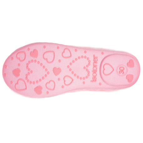 Chaussons ballerines fausse fourrure, maintien souple, facile à enfiler, semelle flexible Rose 4 - vertbaudet enfant 