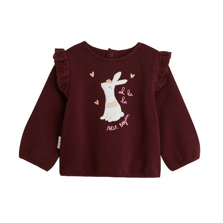 Sweat-shirt bébé en molleton aimée Bordeaux 2 - vertbaudet enfant 