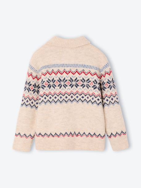 Gilet col châle garçon écru chiné 2 - vertbaudet enfant 