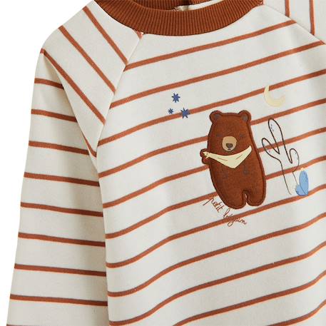 Sweat-shirt bébé en molleton moka Ecru 4 - vertbaudet enfant 
