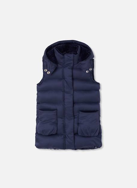 Doudoune sans manches fille avec capuche Bleu 2 - vertbaudet enfant 
