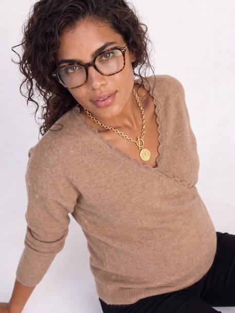 Pull devant/dos grossesse et allaitement beige+Blanc 6 - vertbaudet enfant 