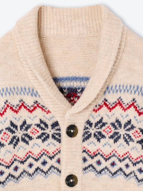 Gilet col châle garçon écru chiné 3 - vertbaudet enfant 