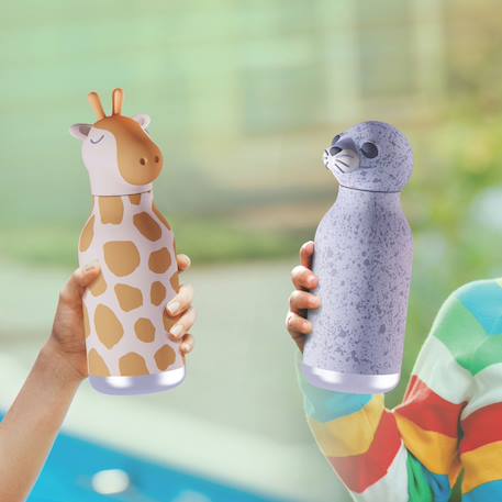 Gourde isotherme bestie otarie (460 ml) Gris, noir, beige 2 - vertbaudet enfant 
