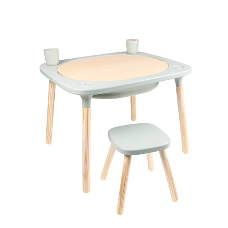 Table de jeux 4 en 1 avec tabouret montessori bois fsc® Vert sauge 1 - vertbaudet enfant 