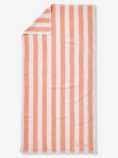 Linge de maison et décoration-Linge de bain enfant-Serviette de bain rayée TRANSAT personnalisable, avec coton recyclé