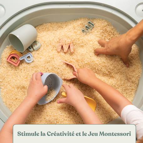 Table de jeux 4 en 1 avec tabouret montessori bois fsc® Vert sauge 6 - vertbaudet enfant 