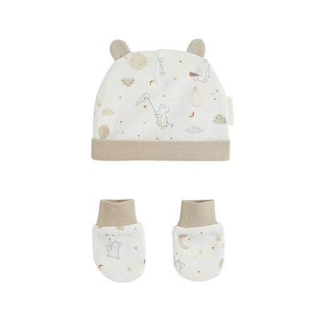Bonnet bébé et moufles eliah Ecru 3 - vertbaudet enfant 
