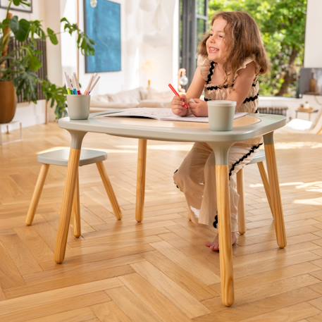 Table de jeux 4 en 1 montessori bois fsc® Vert sauge 2 - vertbaudet enfant 