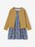 Ensemble fille cardigan et robe imprimée fleurs camel+jaune pâle+marine+vert de gris 16 - vertbaudet enfant 