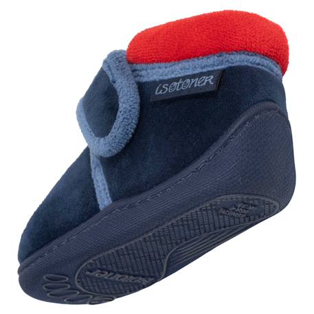 Chaussons bottillons velours maintien renforcé, fermeture scratch, simple à enfiler Marine 5 - vertbaudet enfant 